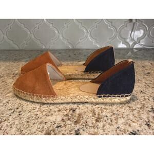 Boden Espadrilles Navy and Tan Slip On Flats sz 39 (EU 39)